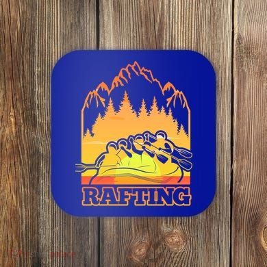 Retro Vintage Sunset Vibe River Rafting Paddle Rafting Funny Gift Coaster