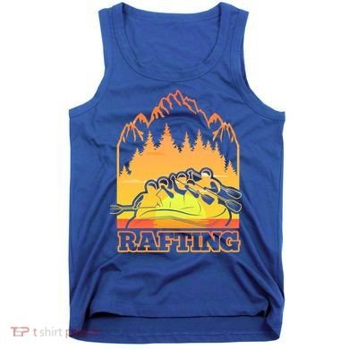 Retro Vintage Sunset Vibe River Rafting Paddle Rafting Funny Gift Tank Top