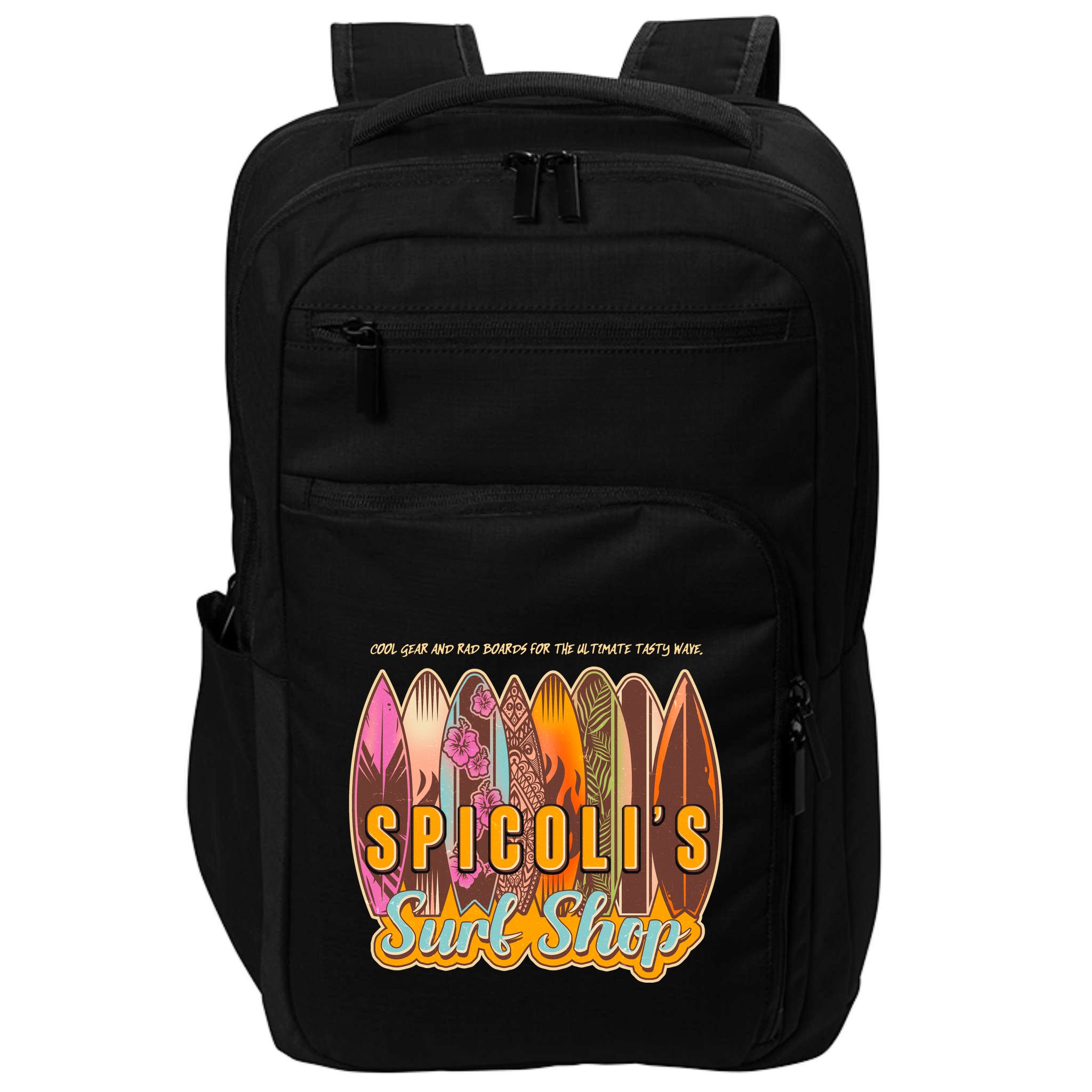 Retro Vintage Spicolis Surf Shop Impact Tech Backpack