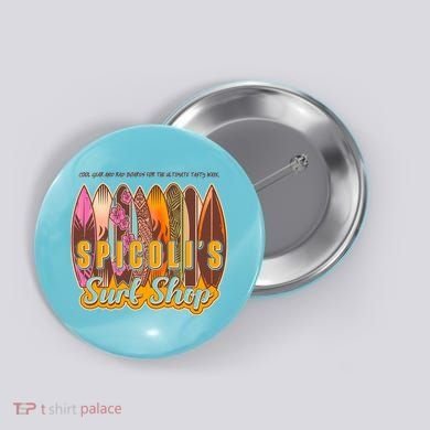 Retro Vintage Spicolis Surf Shop Button