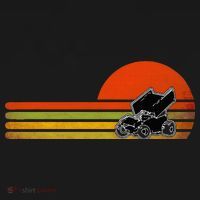 Retro Vintage Sprint Car Dirt Track Racing Distressed T-Shirt thumb 7