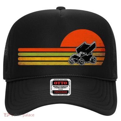 Retro Vintage Sprint Car Dirt Track Racing Distressed Hat