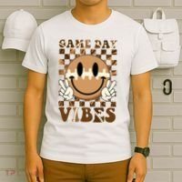 Retro Vintage Smiley Emoji Game Day Vibes Football Sports Fan T-Shirt thumb 6