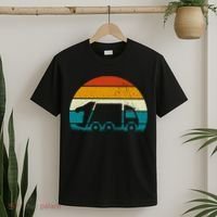 Retro Vintage Sunset Recycling Trash Kids Garbage Truck Gift T-Shirt thumb 2