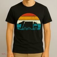 Retro Vintage Sunset Recycling Trash Kids Garbage Truck Gift T-Shirt thumb 3