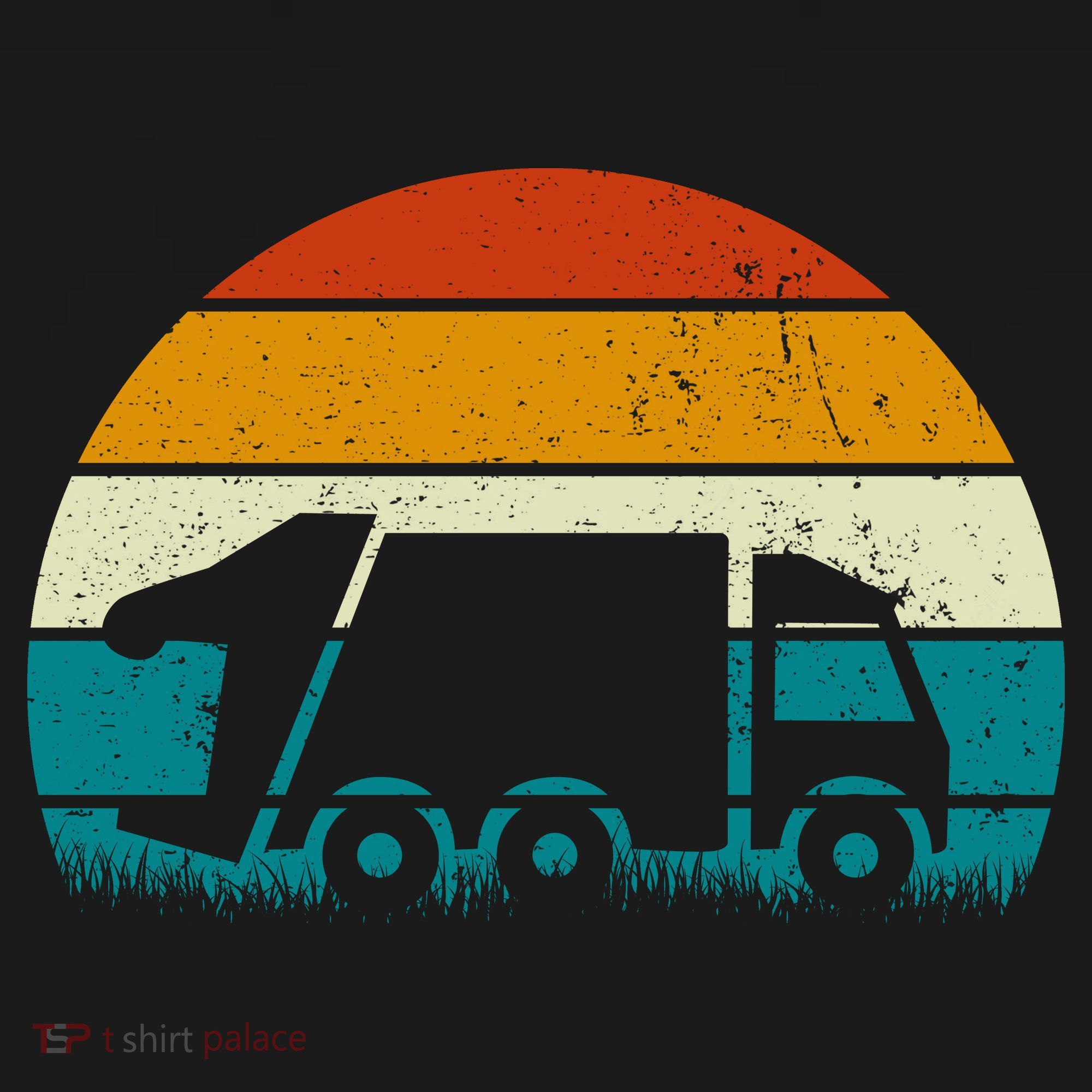 Retro Vintage Sunset Recycling Trash Kids Garbage Truck Gift T-Shirt