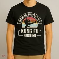 Retro Vintage Surely Not Everybody Was Kung Fu Fighting T-Shirt thumb 3