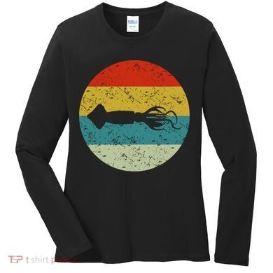 Retro Vintage Squid Women's Long Sleeve Shirt