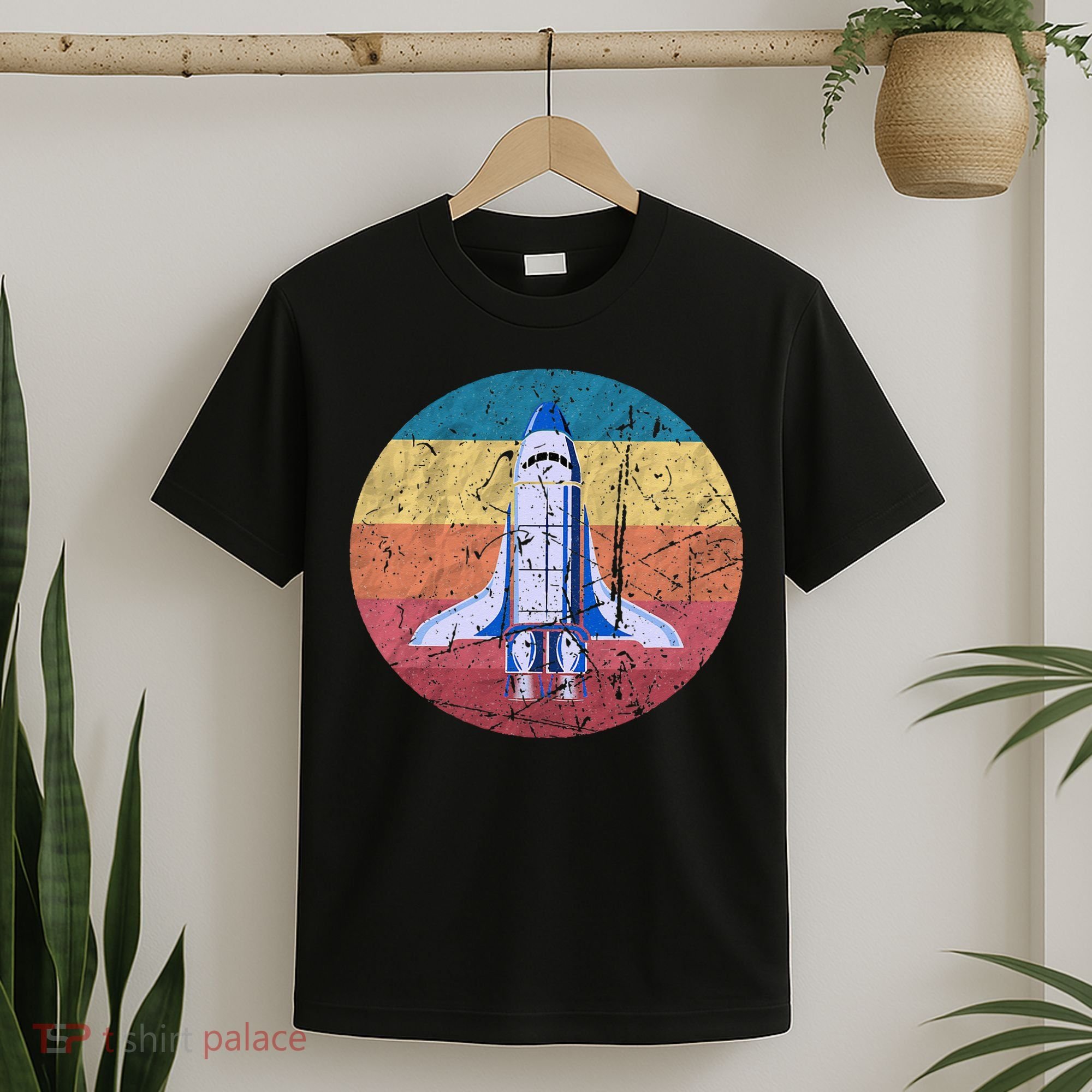 Retro Vintage Space Ship Rocket SciFi T-Shirt