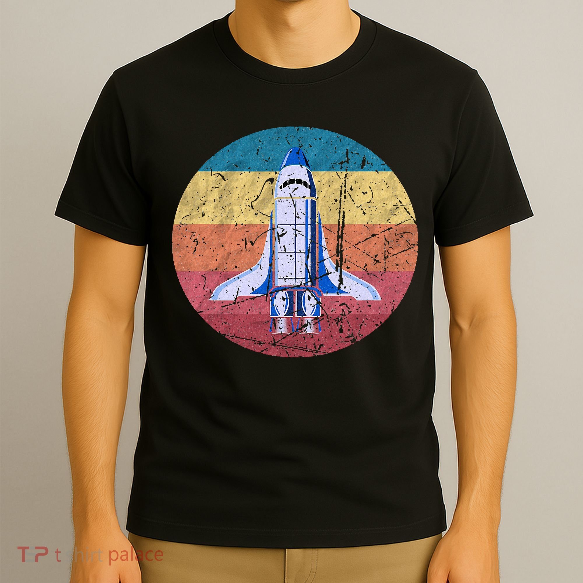 Retro Vintage Space Ship Rocket SciFi T-Shirt