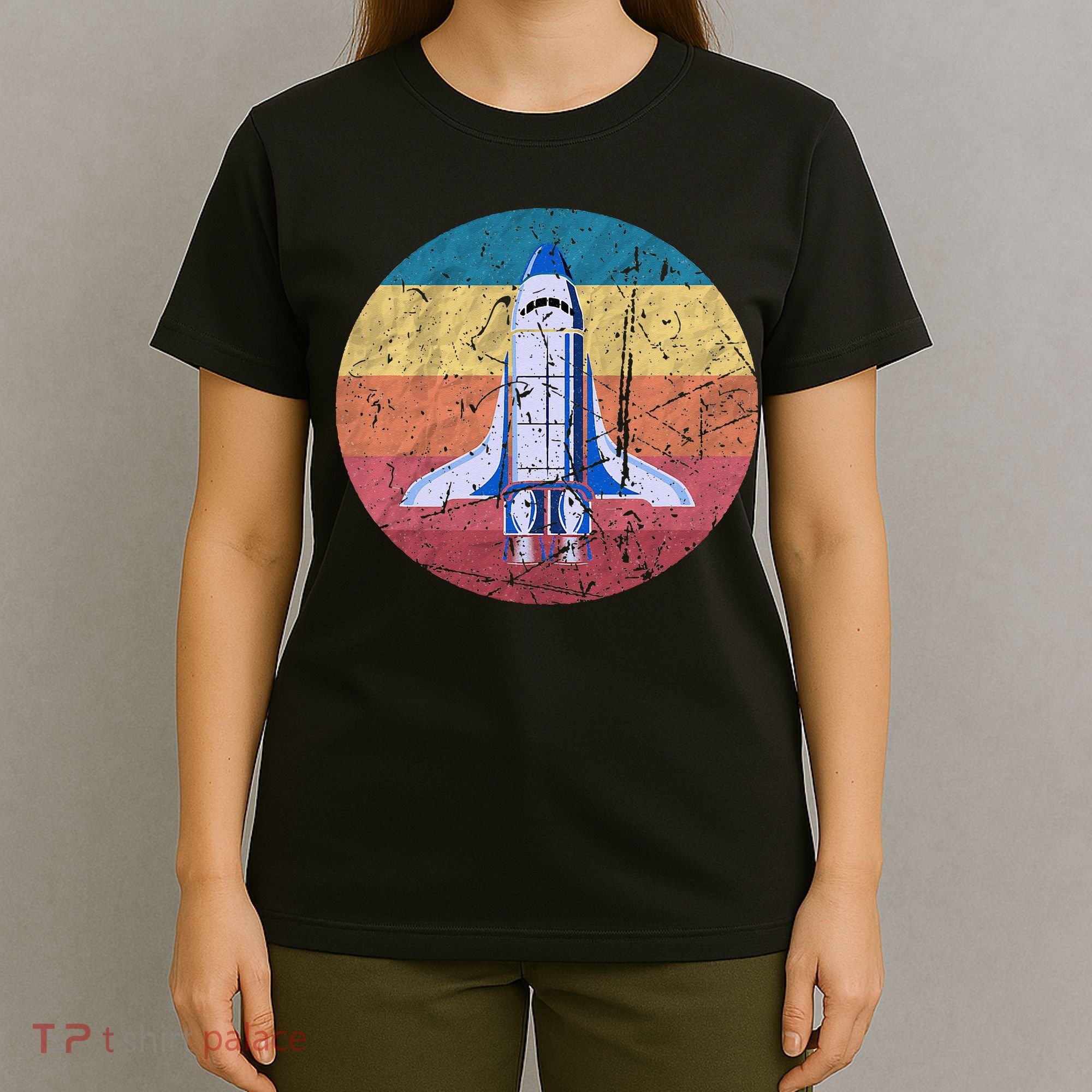 Retro Vintage Space Ship Rocket SciFi T-Shirt