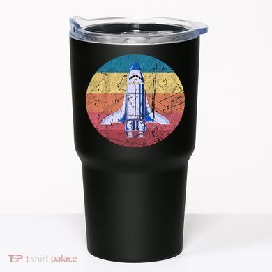 Retro Vintage Space Ship Rocket SciFi Tumbler