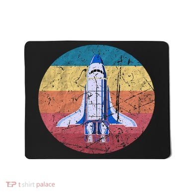Retro Vintage Space Ship Rocket SciFi Mousepad