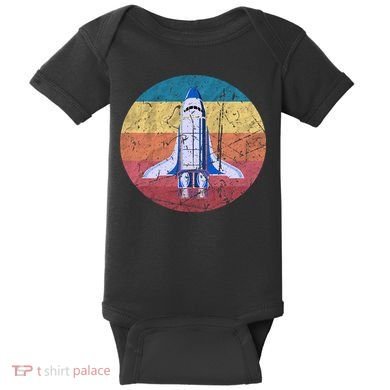 Retro Vintage Space Ship Rocket SciFi Baby Bodysuit