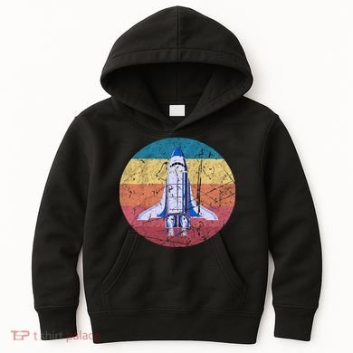 Retro Vintage Space Ship Rocket SciFi Kids Hoodie