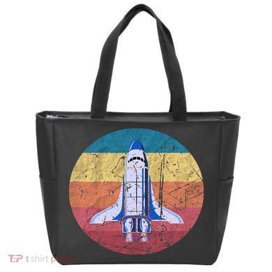 Retro Vintage Space Ship Rocket SciFi Tote Bag