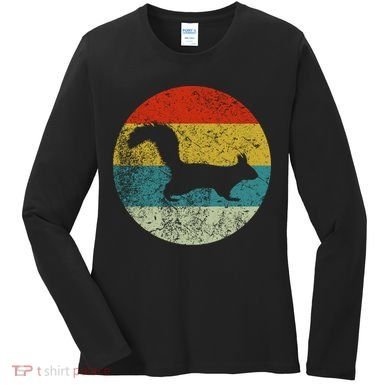 Retro Vintage Squirrel Women's Long Sleeve Shirt