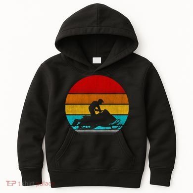 Retro Vintage Snowmobile Kids Hoodie
