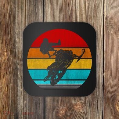 Retro Vintage Snowmobile Coaster