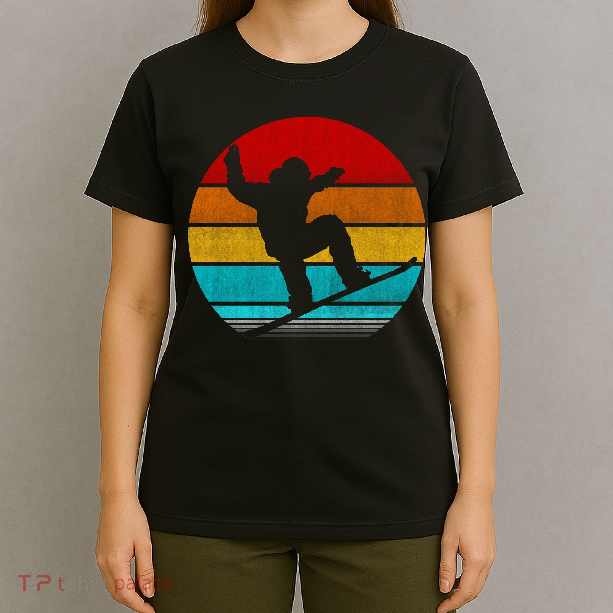 Retro Vintage Snowboarding T-Shirt