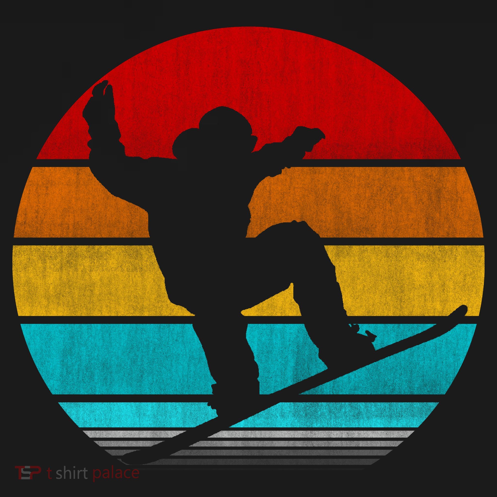 Retro Vintage Snowboarding T-Shirt