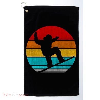 Retro Vintage Snowboarding Golf Towel