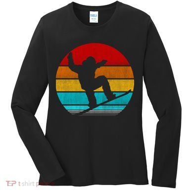 Retro Vintage Snowboarding Women's Long Sleeve Shirt
