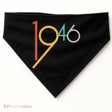 Retro Vintage Style 1946 80th Birthday USA-Made Doggie Bandana
