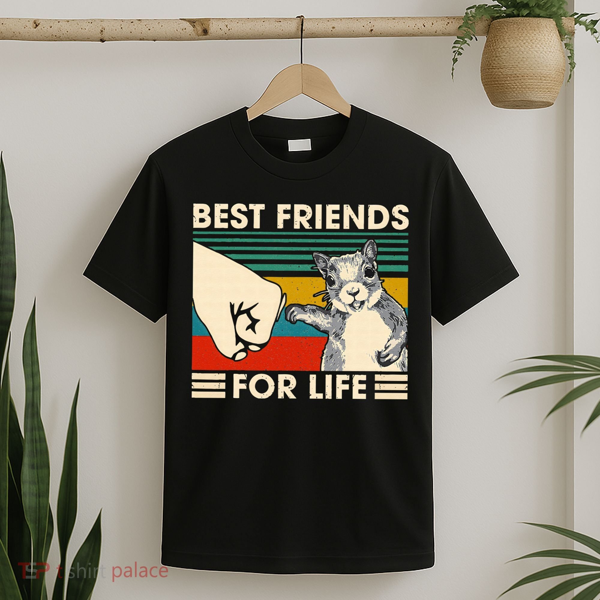 Retro Vintage Squirrel Best Friend For Life Fist Bump T-Shirt