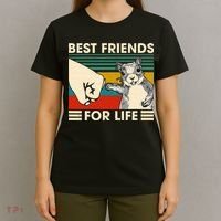 Retro Vintage Squirrel Best Friend For Life Fist Bump T-Shirt thumb 4