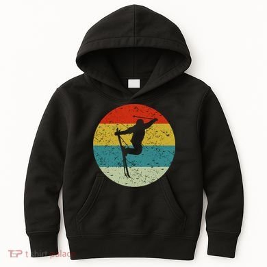 Retro Vintage Skiing Kids Hoodie