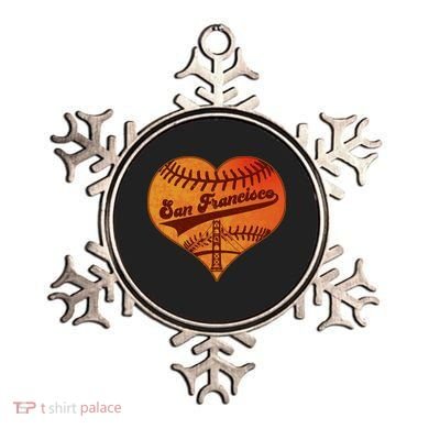 Retro Vintage San Francisco Baseball Heart Ornament