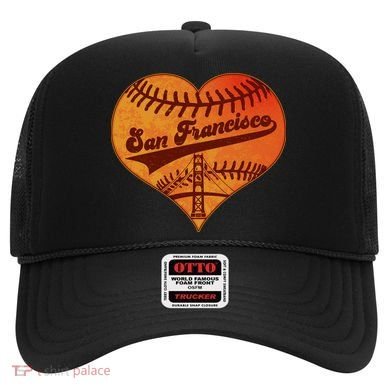 Retro Vintage San Francisco Baseball Heart Hat