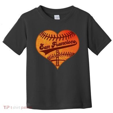 Retro Vintage San Francisco Baseball Heart Toddler T-Shirt