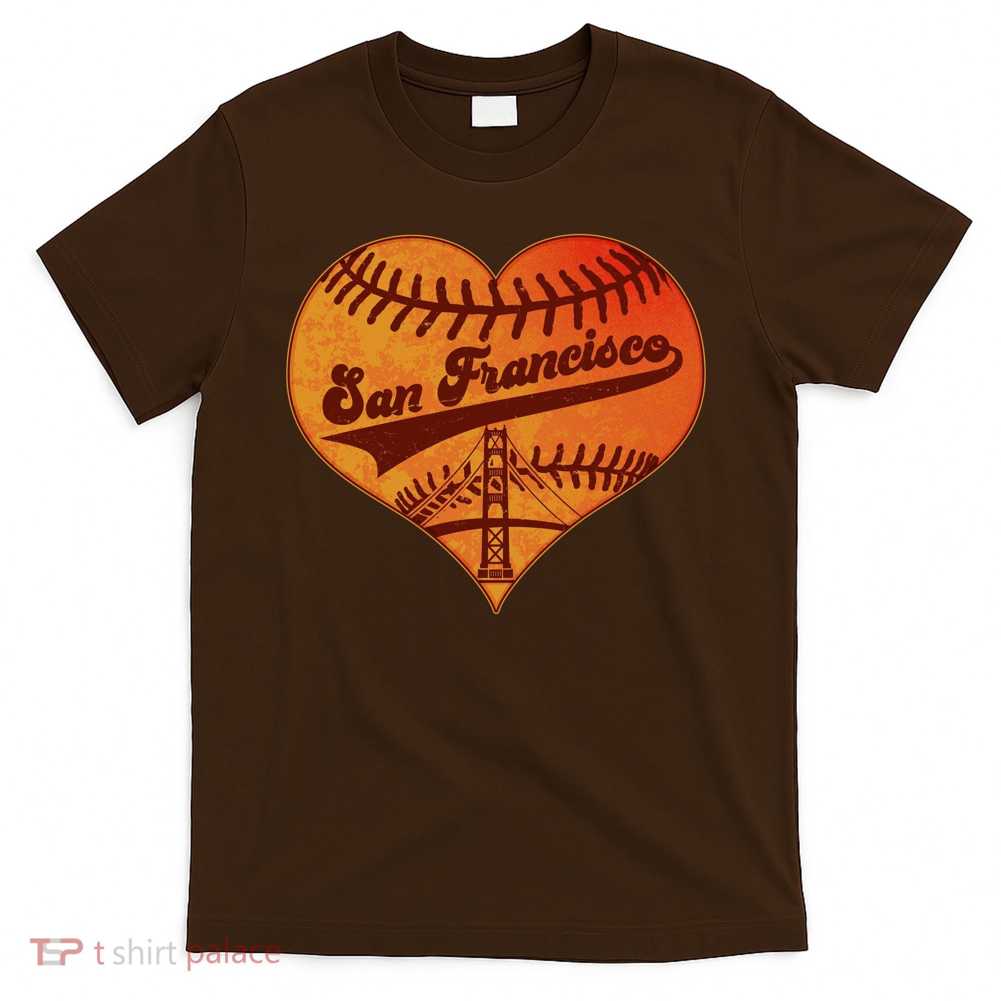 Retro Vintage San Francisco Baseball Heart T-Shirt
