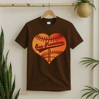 Retro Vintage San Francisco Baseball Heart T-Shirt thumb 2