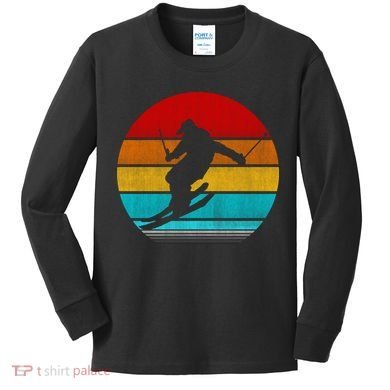 Retro Vintage Ski Kids Long Sleeve Shirt