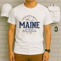 Retro Vintage State Of Maine T-Shirt thumb 6