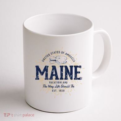 Retro Vintage State Of Maine Coffee Mug back