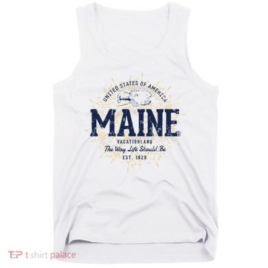 Retro Vintage State Of Maine Tank Top