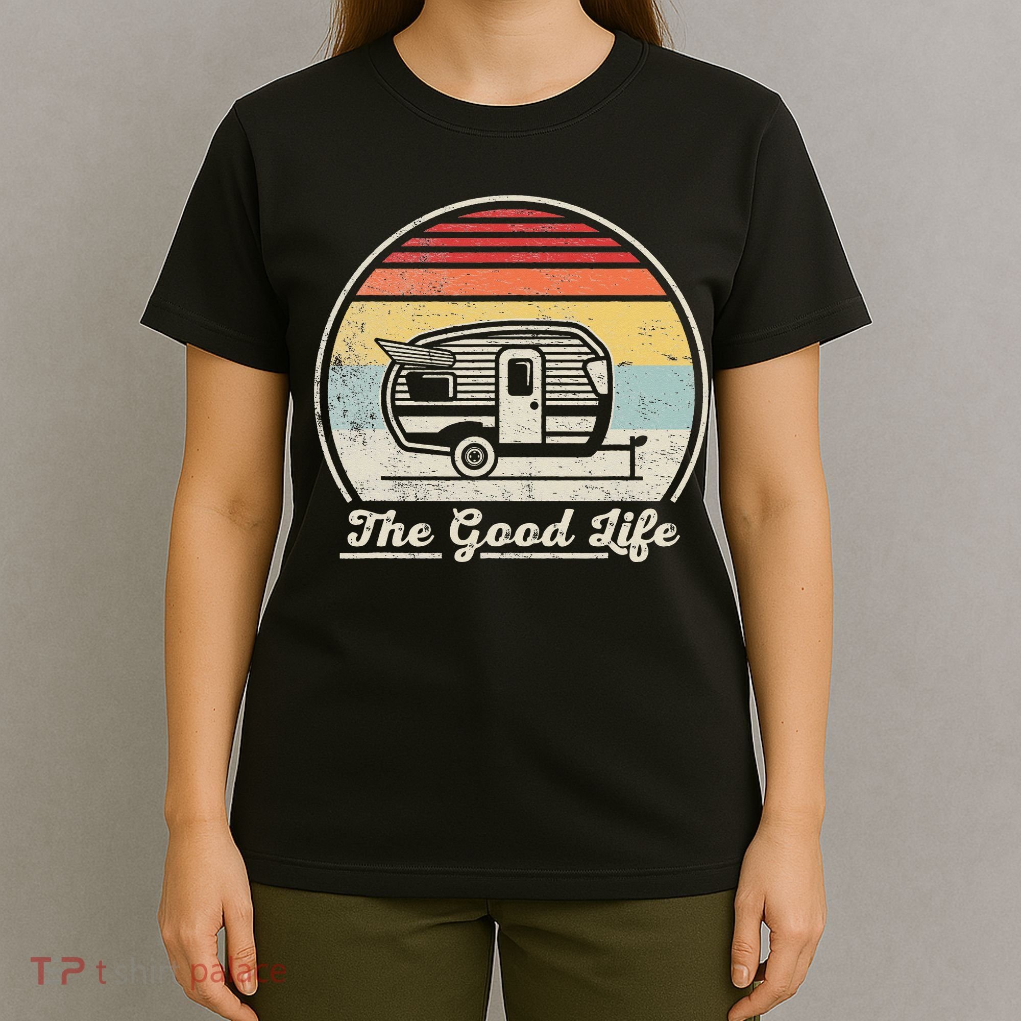 Retro Vintage Shasta Trailer The Good Life Camper Camping T-Shirt