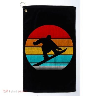 Retro Vintage Snowboard Golf Towel