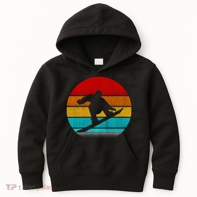 Retro Vintage Snowboard Kids Hoodie