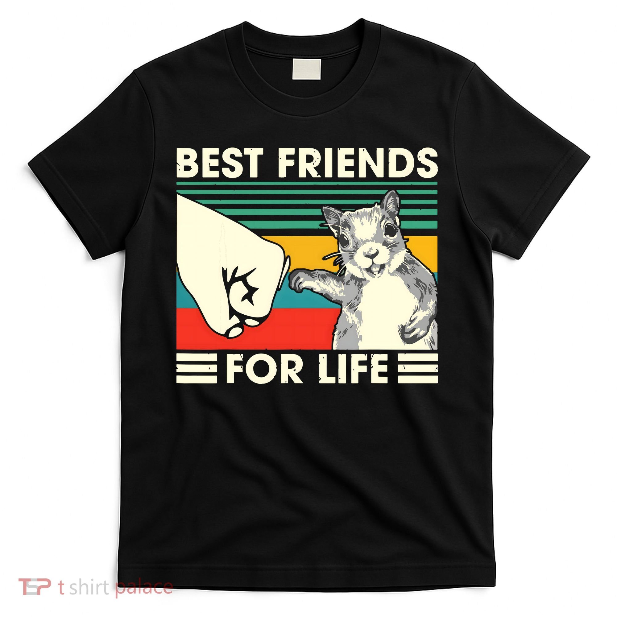 Retro Vintage Squirrel Best Friend For Life Fist Bump T-Shirt