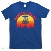 Retro Vintage Sunset Disc Golf Shirt Bangin Chains T-Shirt thumb 0