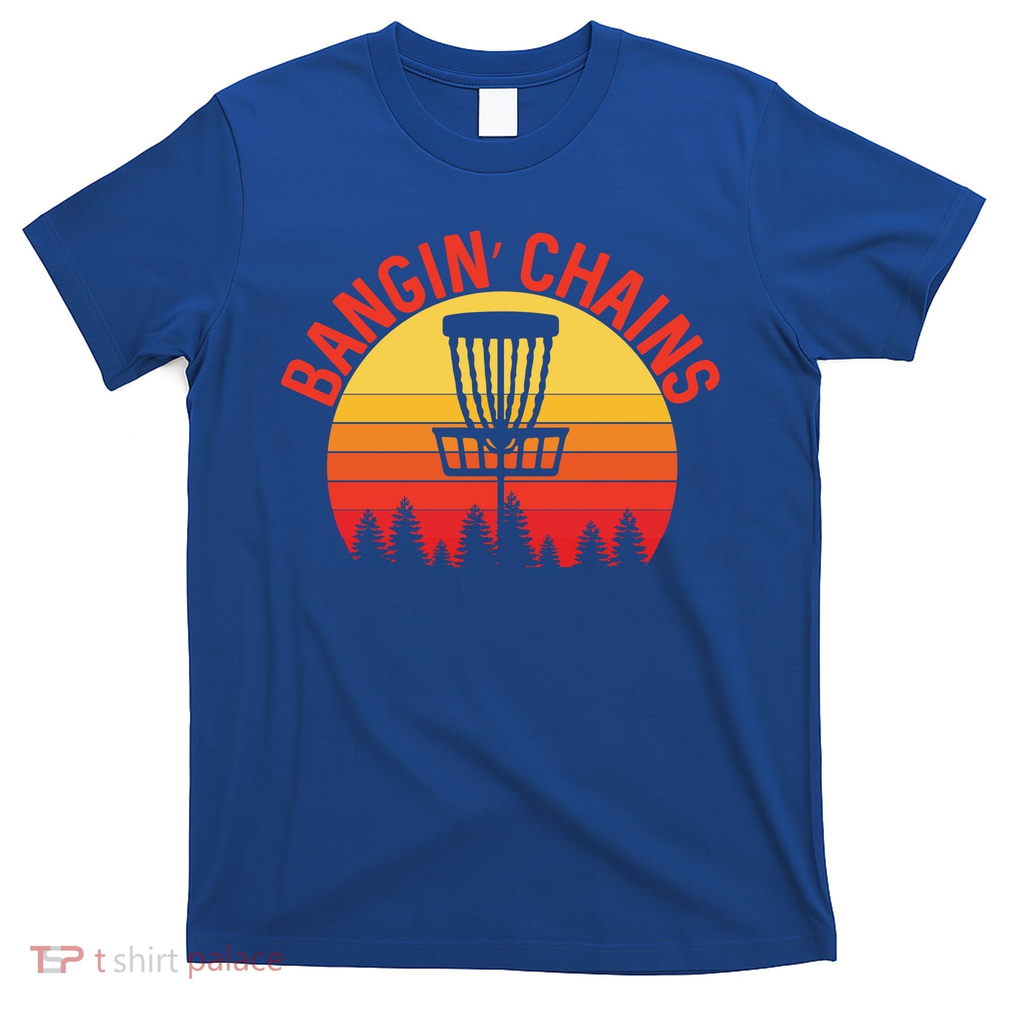 Retro Vintage Sunset Disc Golf Shirt Bangin Chains T-Shirt