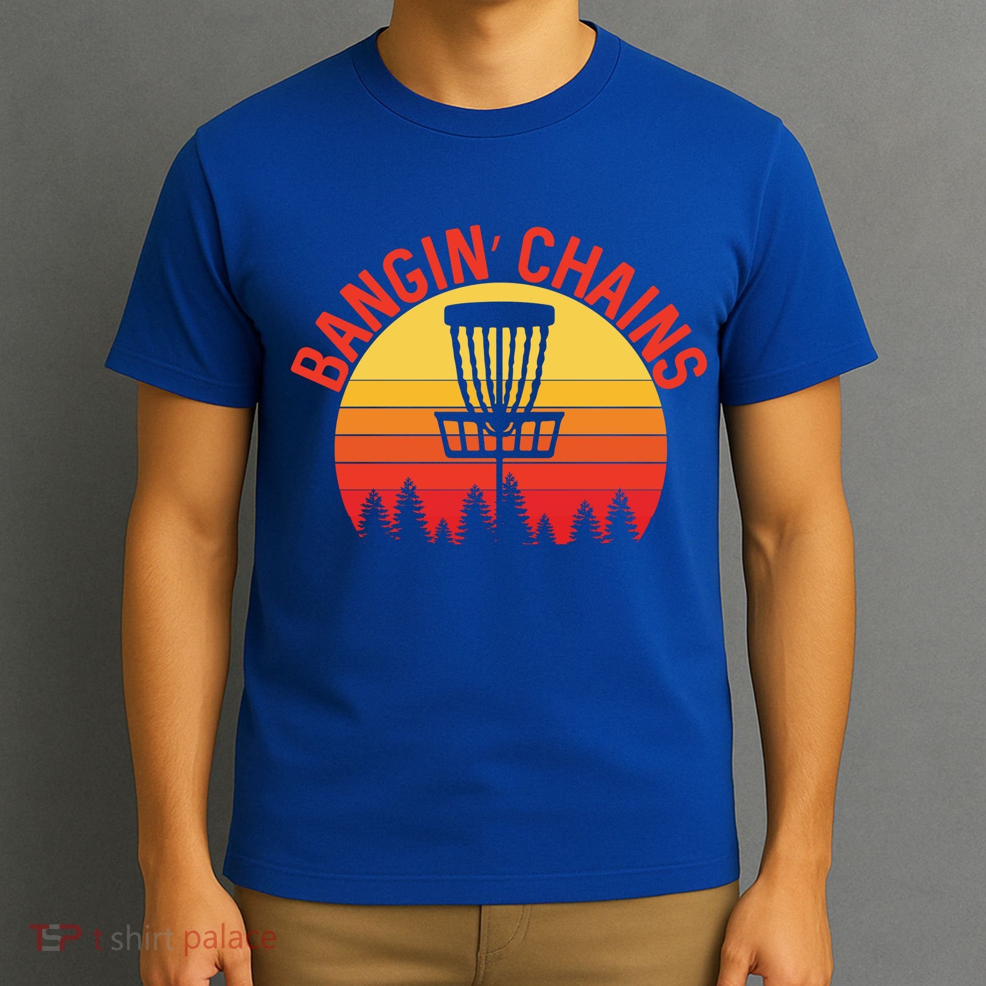 Retro Vintage Sunset Disc Golf Shirt Bangin Chains T-Shirt
