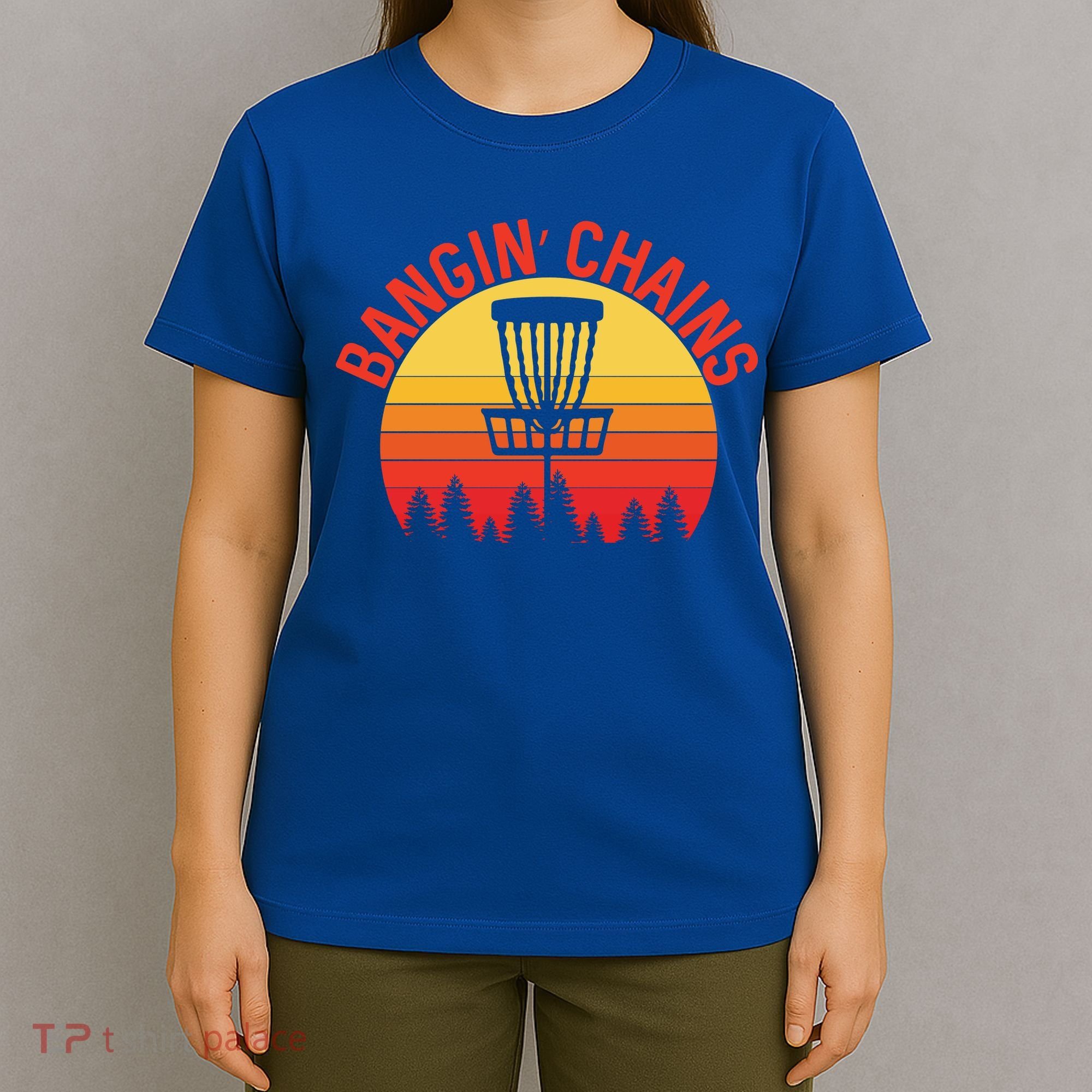 Retro Vintage Sunset Disc Golf Shirt Bangin Chains T-Shirt