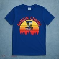 Retro Vintage Sunset Disc Golf Shirt Bangin Chains T-Shirt thumb 5