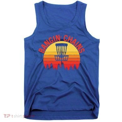 Retro Vintage Sunset Disc Golf Shirt Bangin Chains Tank Top